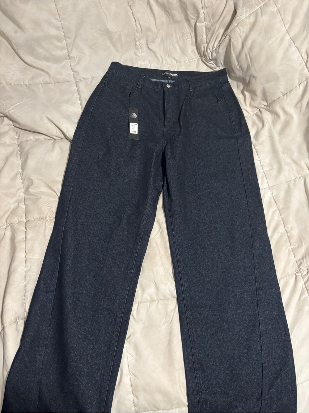 Woman’s Wide-Leg Dark Blue Pants